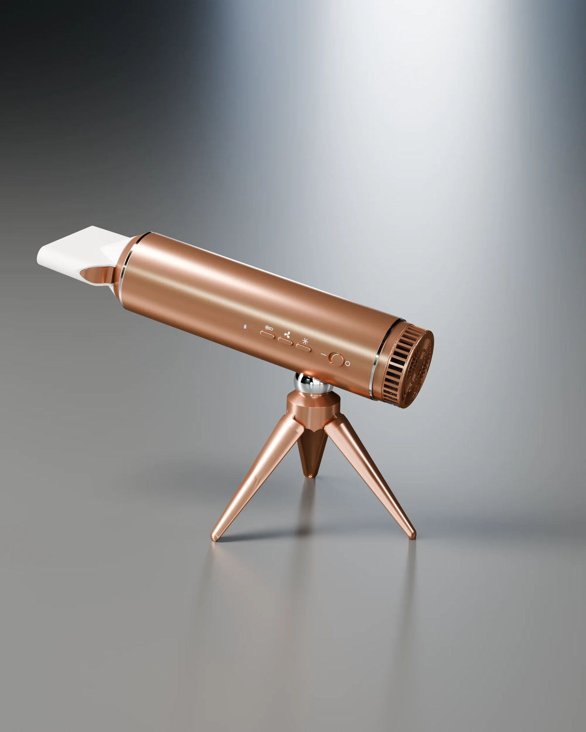 LUNAR hands-free hair dryer on tripod stand, Amber Gold studio shot — LeLunar